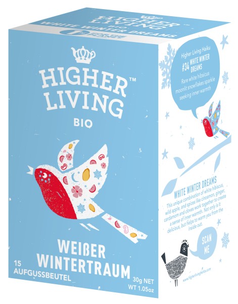 Higher Living - Weißer Wintertraum, 30g (15 Teebeutel)