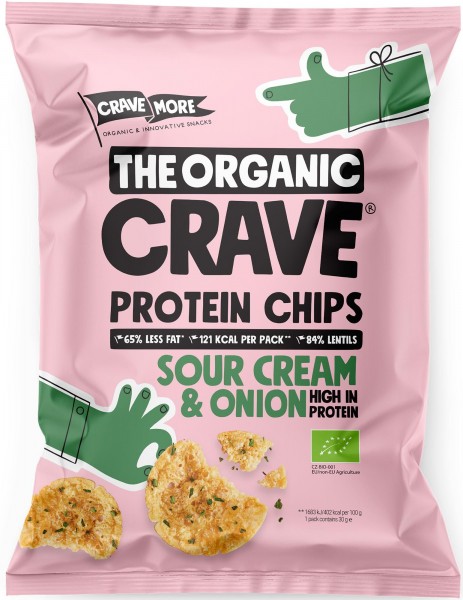 The Organic Crave - Protein Chips Sour Cream &amp; Onion, 30g