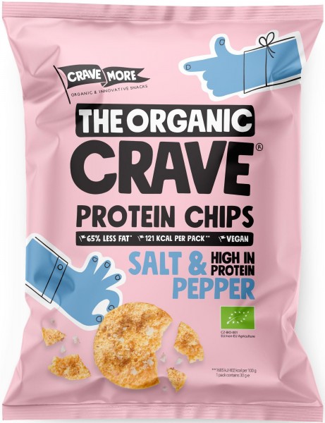 The Organic Crave - Protein Chips Salt &amp; Pepper, 30g